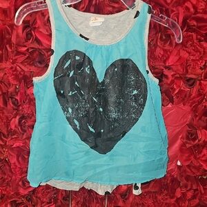 Circo Blue Sleeveless Graphic Layered Tank Size 7/8